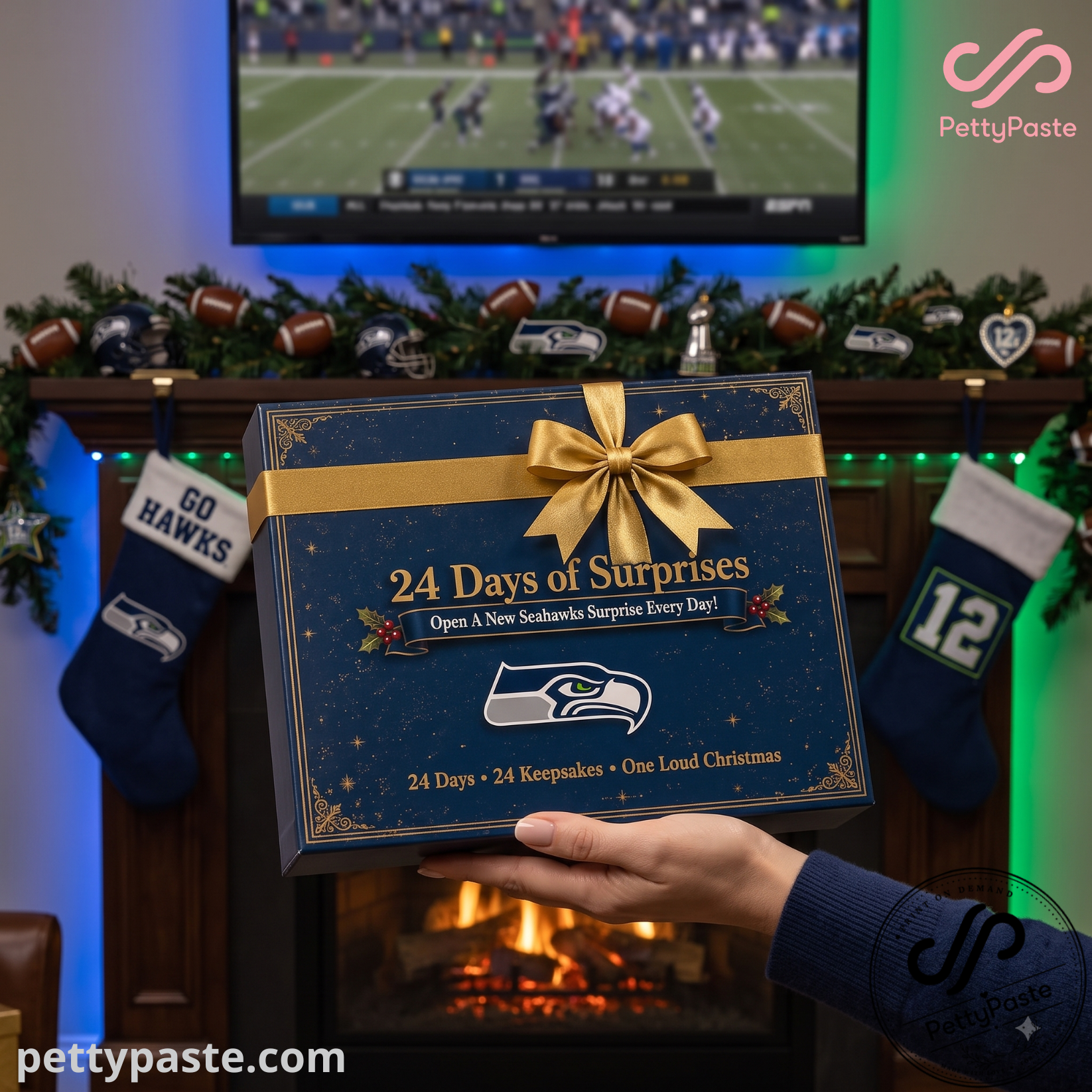 6 Seattle Seahawks Christmas Advent Calendar – 24 Days of Collectible NFL Ornaments Box — image 2