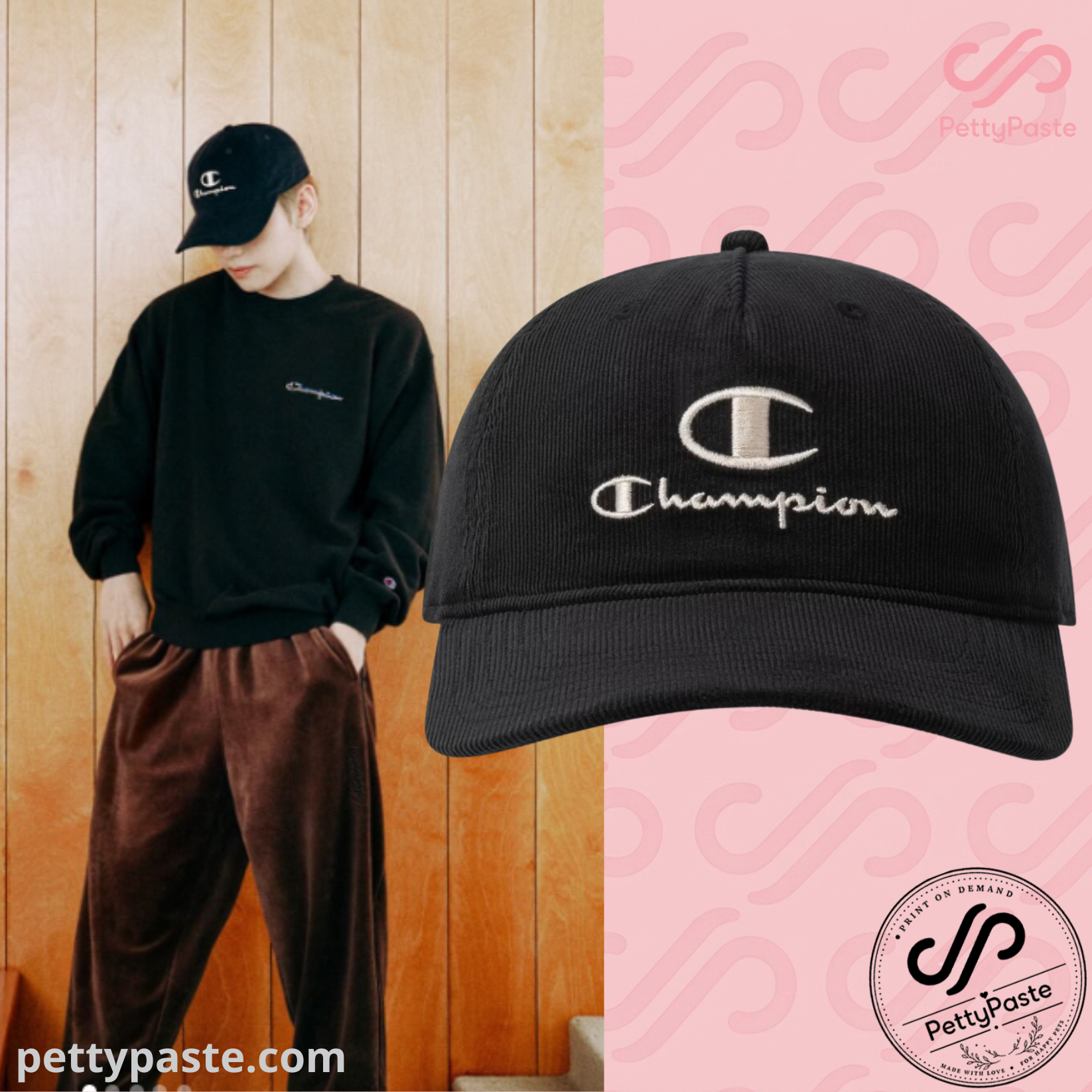 BTS V Champion Adult Hobby Corduroy Baseball Hat - Champion Global Partnership With BTS' V