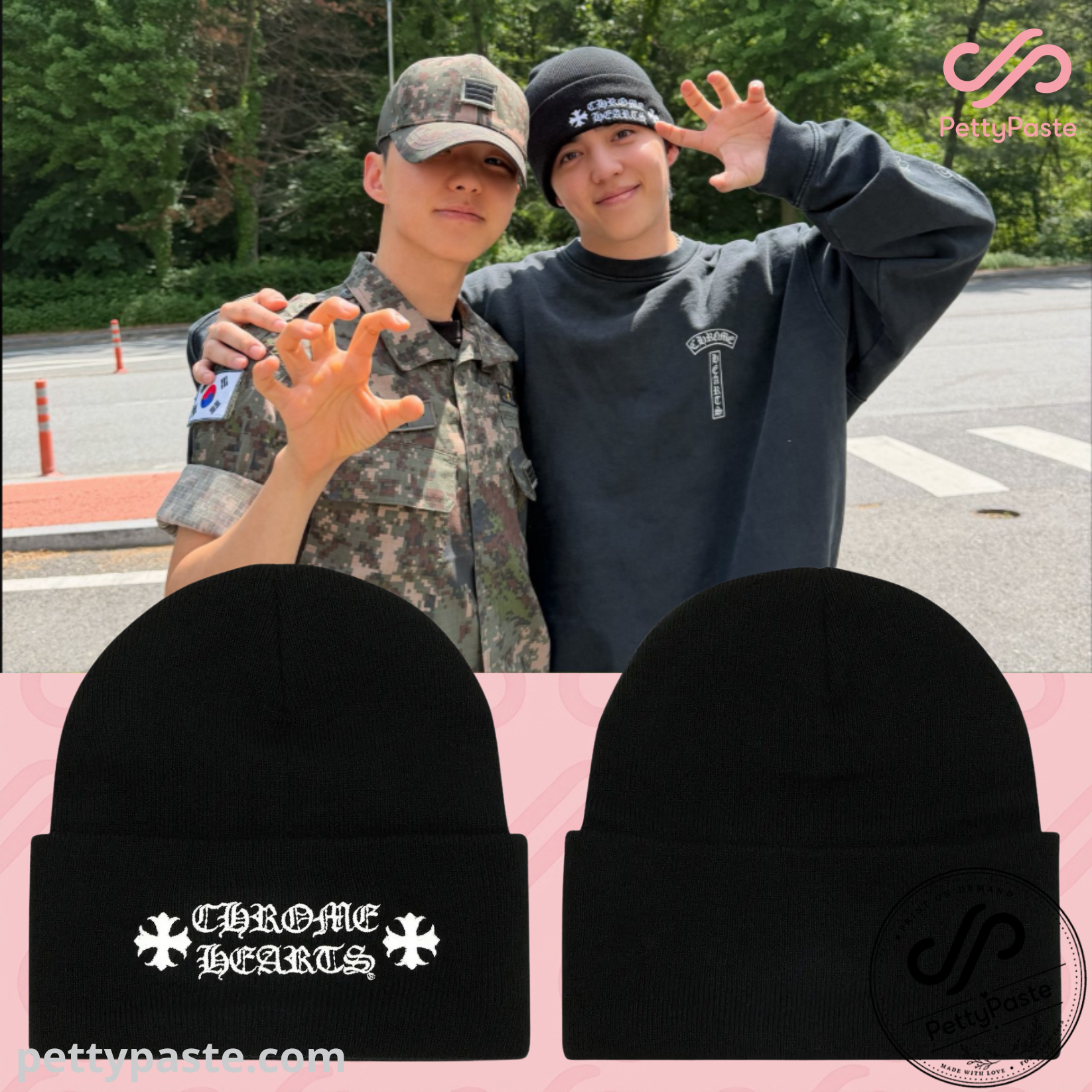 SEVENTEEN S.Coups Chrome Hearts Beanie Hat - S.Coups and Hoshi Together During A Military Visit